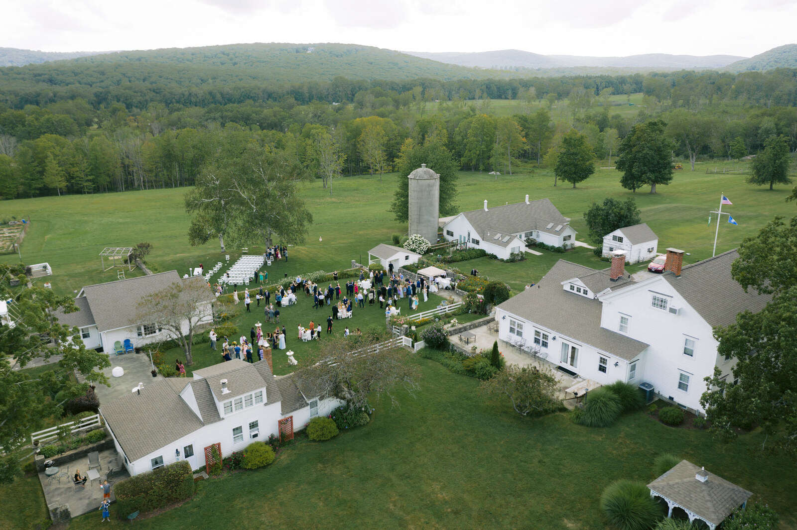Drone photo over Candlelight Farms Inn