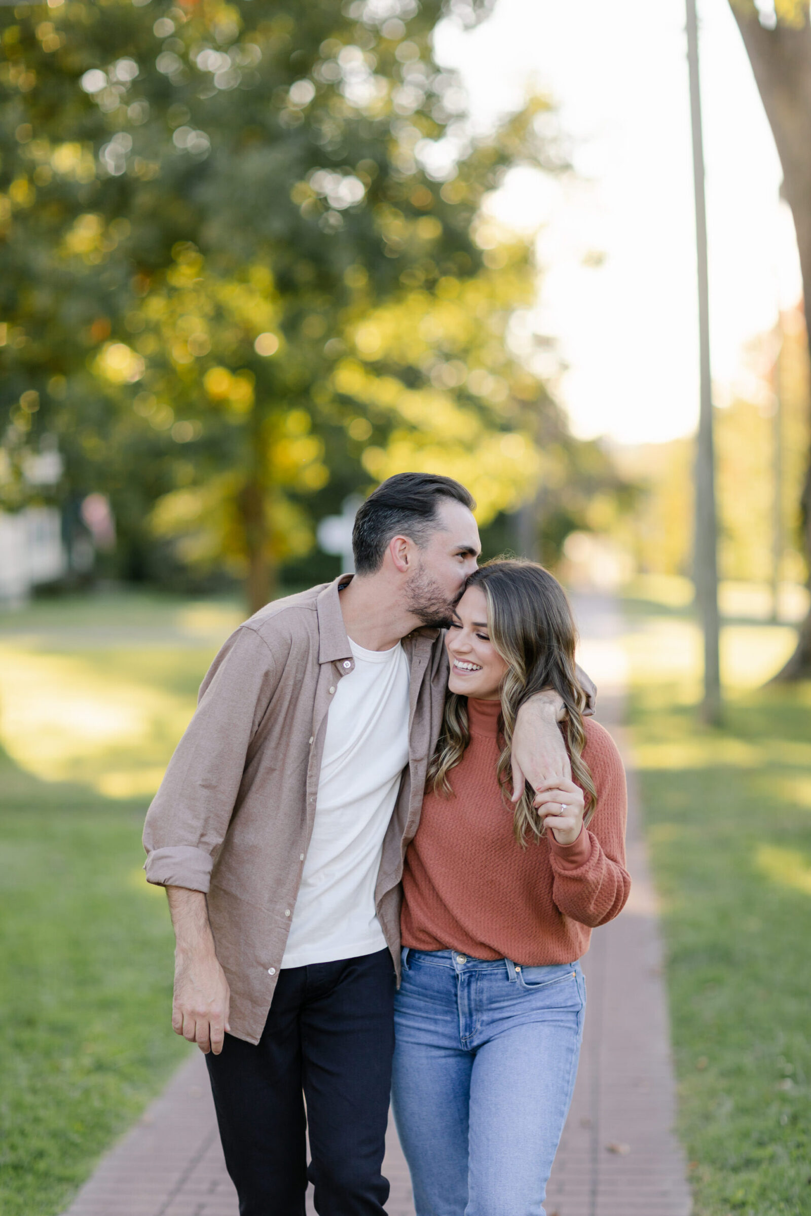Couple at their laid back Litchfield CT engagement session